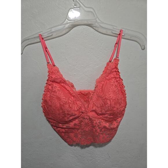Bralette Lace Aerie Real Good Pink Black Long Line Bralette Size Small Set Of 2 - Picture 4 of 13